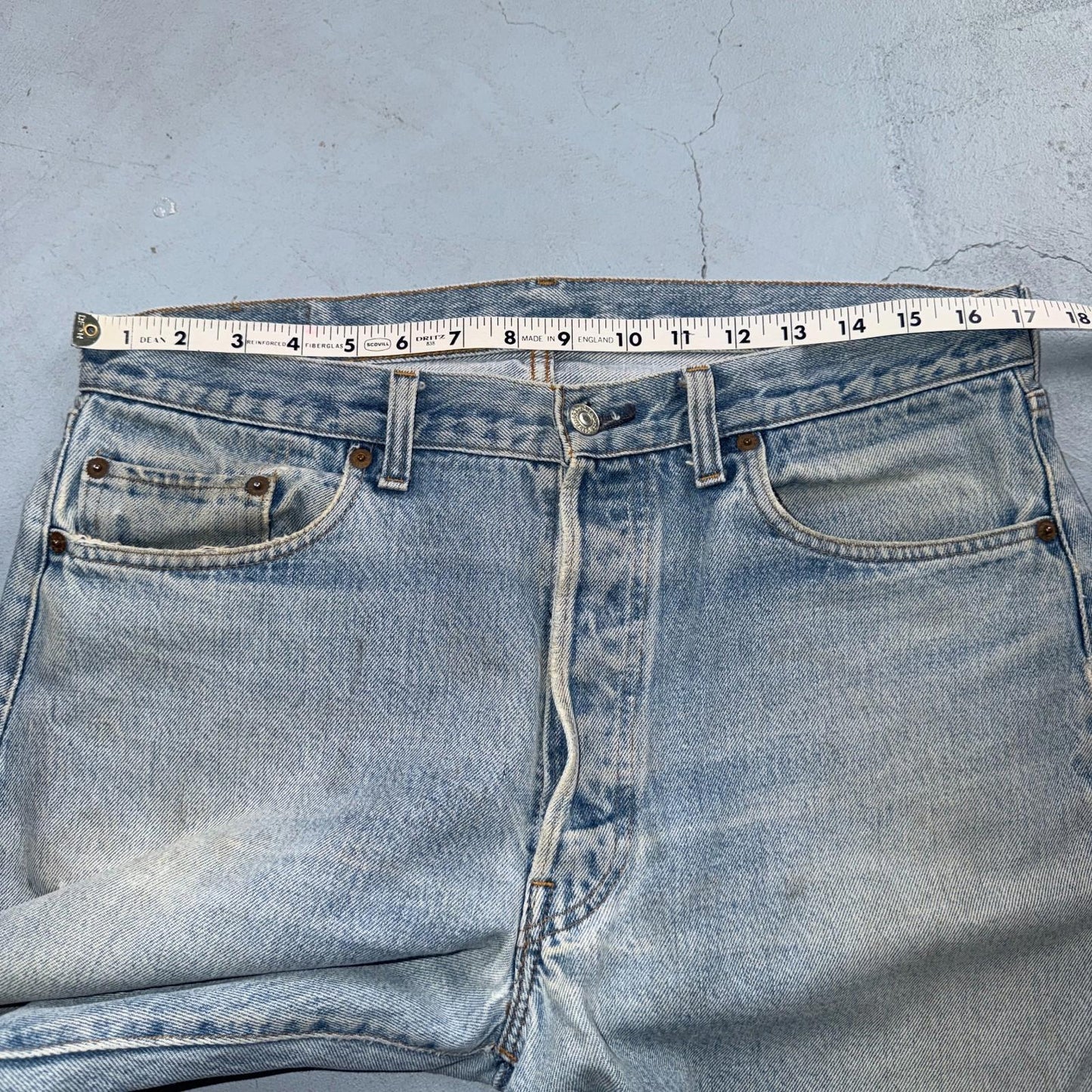 Levis 501 Vintage 80s Redline Selvedge USA XX Jeans Light Wash 36x36 Act 34x29