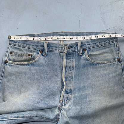 Levis 501 Vintage 80s Redline Selvedge USA XX Jeans Light Wash 36x36 Act 34x29