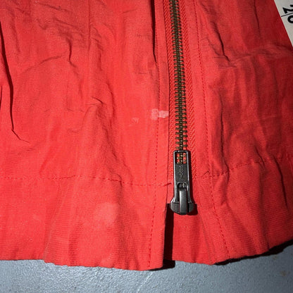 Eileen Fisher Cotton Coral Crinkle Asymmetrical Mock Neck Jacket Size Medium