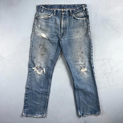 Levis 517 Vintage 80s USA Orange Tab Bootcut Flare Blue Worn Jeans Act 34x27