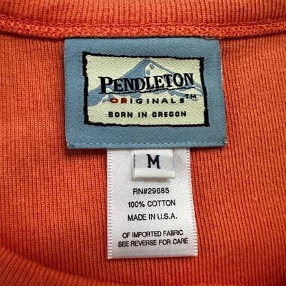 Pendleton T-Shirt Womens Size Medium Orange Short Sleeve Tee VTG Ladies Soft
