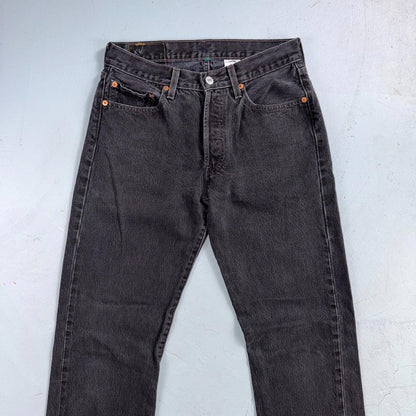 Levis 501 Vintage Y2K 90s XX Straight Leg Jeans Black Med Wash 29x34 Act 28x31