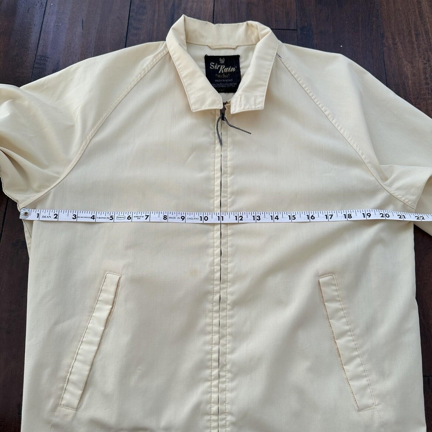 Vintage Work Jacket Men's Yellow Full Zip Gabardine 60s Talon 70s Chore Light
