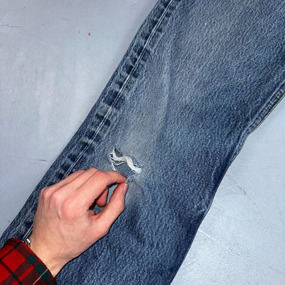 Levis 501 Vintage 90s USA XX Straight Leg Jeans Blue Med Wash 34x38 Act 31x33