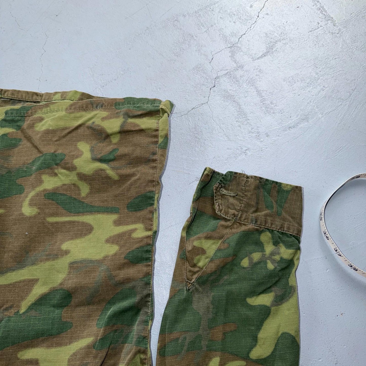 60s Vietnam Fatigue Rip Stop ERDL Jungle Camo USMC Jacket Slant Pocket 1960s
