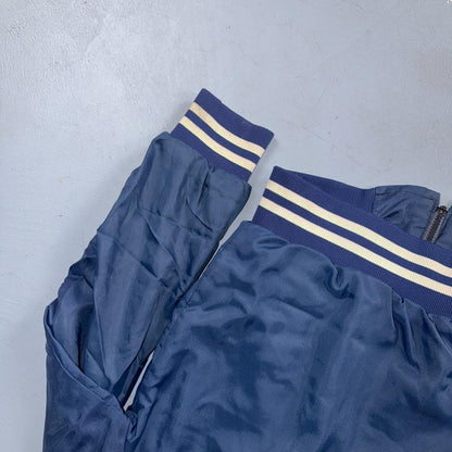 Vtg Coors Light Satin Poly Bomber Jacket Rockabilly Blue USA Talon 1960s 1970s