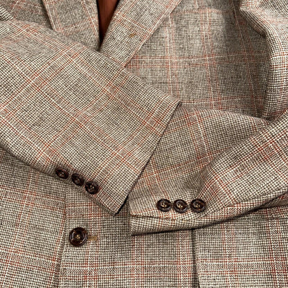VTG Mens 3 PC Suit 42 Jacket Coat Pants Vest Plaid Rockabilly 70s 1970s Brown