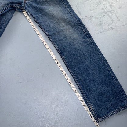Levis 501 Vintage 90s USA XX Straight Leg Jeans Blue Altered 31x34 Act 30x29