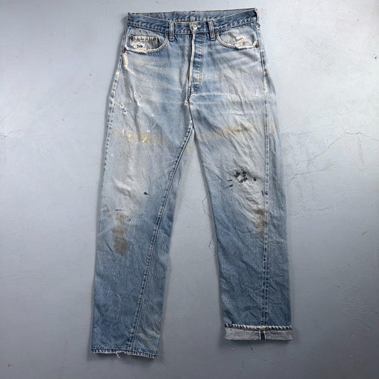 Levis 501 Vintage 80s Redline Selvedge USA XX Jeans Light Wash 34x36 Act 32x32