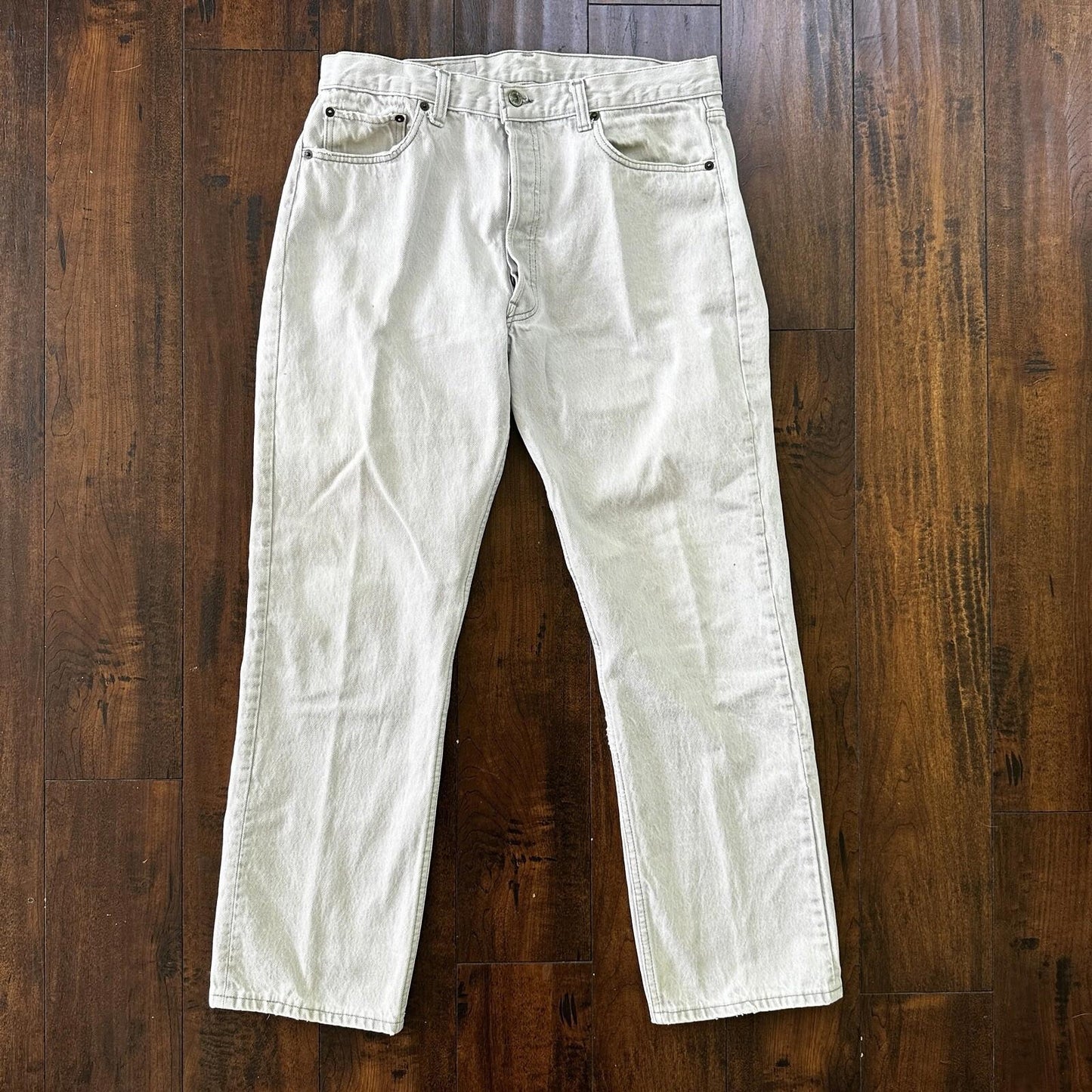 Vintage 90s Levis 501 USA 36x30 Tag Jeans 80s Blue Light Bleach Wash Act 32x29