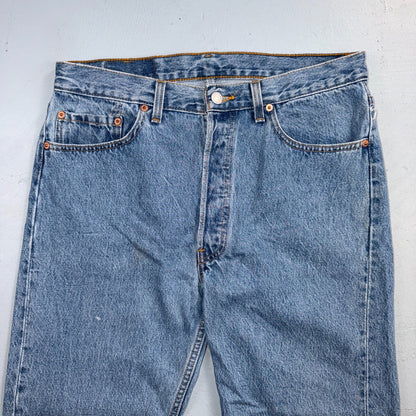 Levis 501 Vintage 90s USA XX Straight Leg Jeans Blue Light Wash 34x30 Act 33x26
