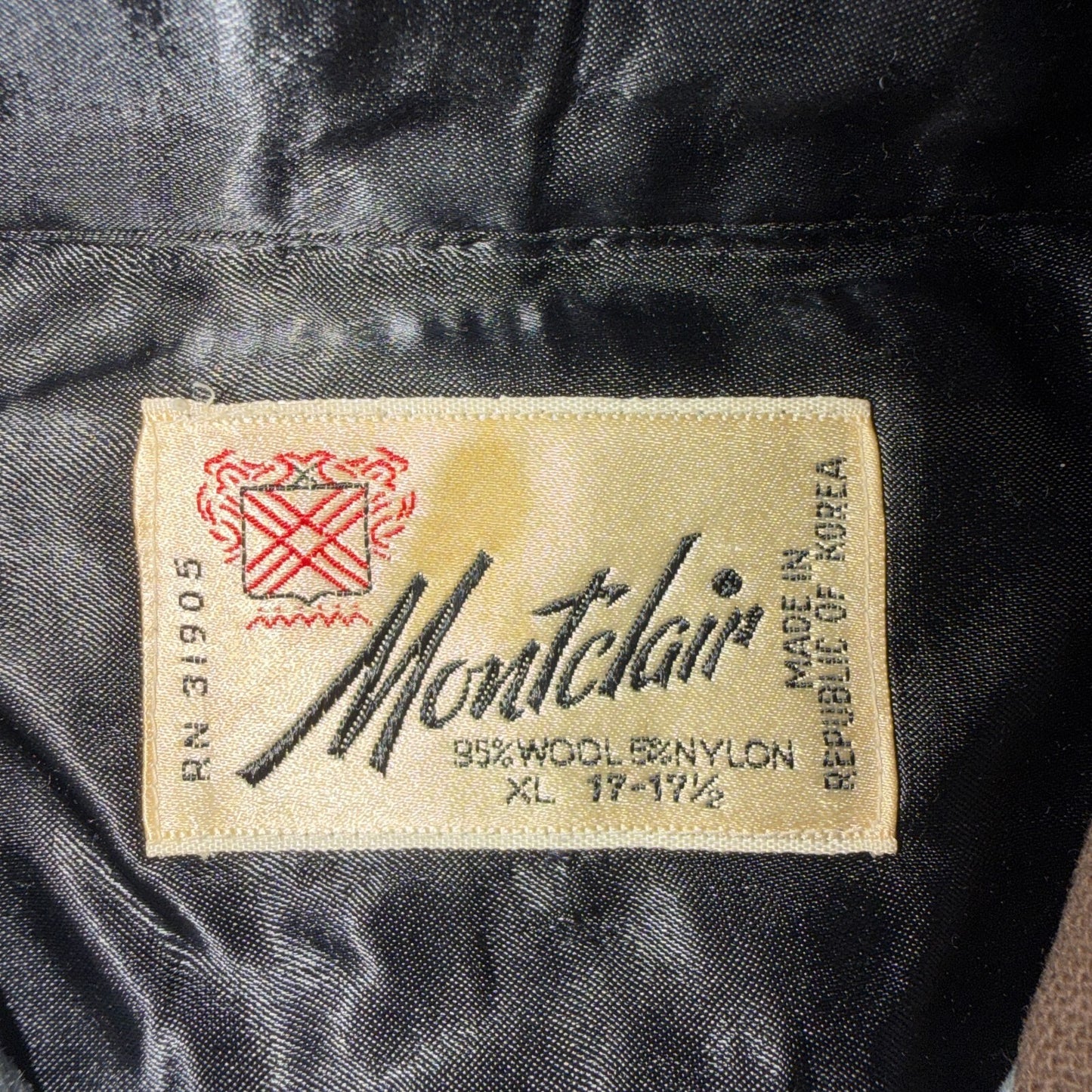 VTG 60s Montclair Brown Gray Plaid Wool Shirt Loop Collar USA Rockabilly Board
