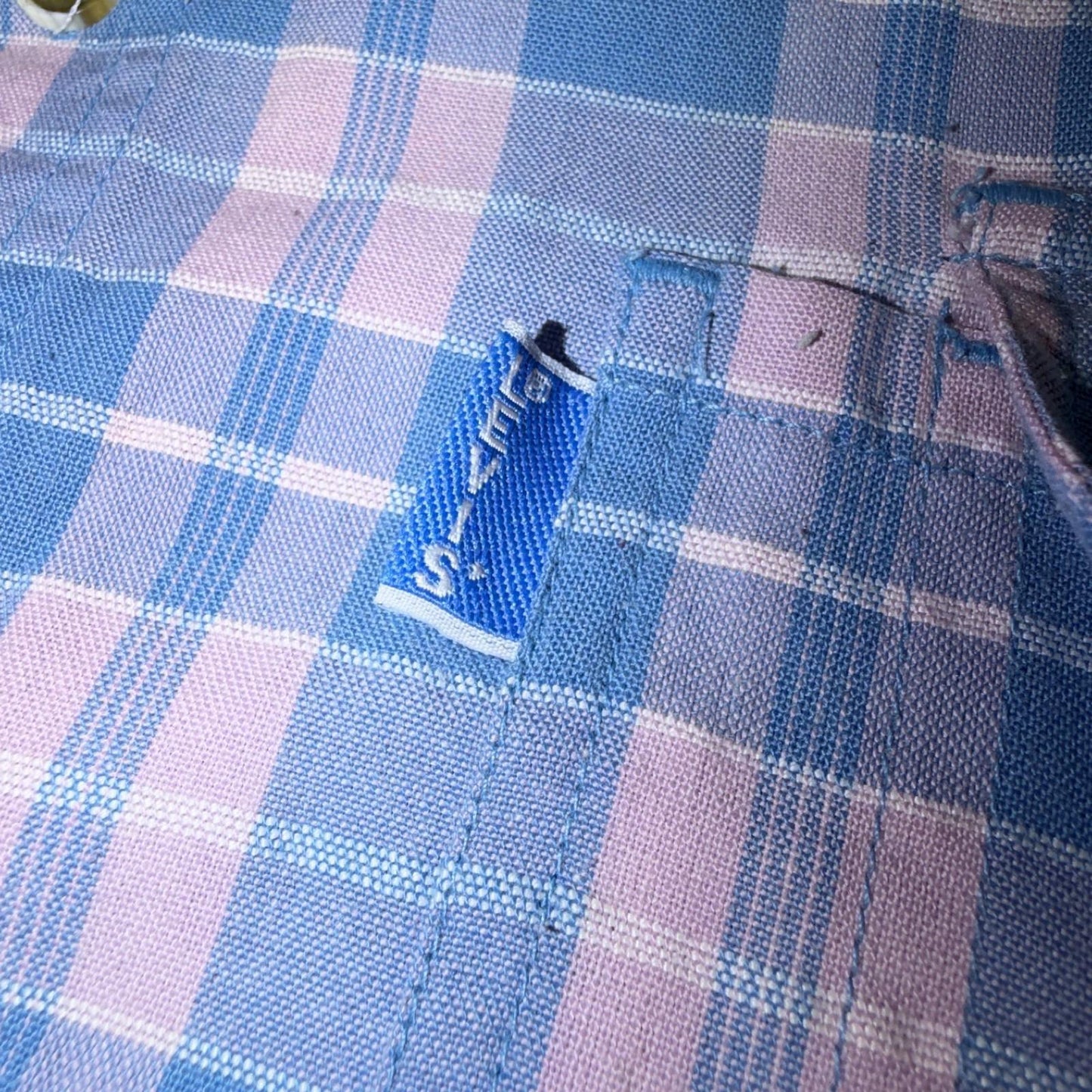 VTG Levis Sutter Creek Flannel Shirt Men’s XL Blue Plaid Blue Label BIG E 90s