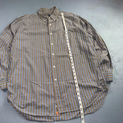 Vintage Abercrombie & Fitch Button Down Shirt Men Large Striped Long Sleeve Y2K