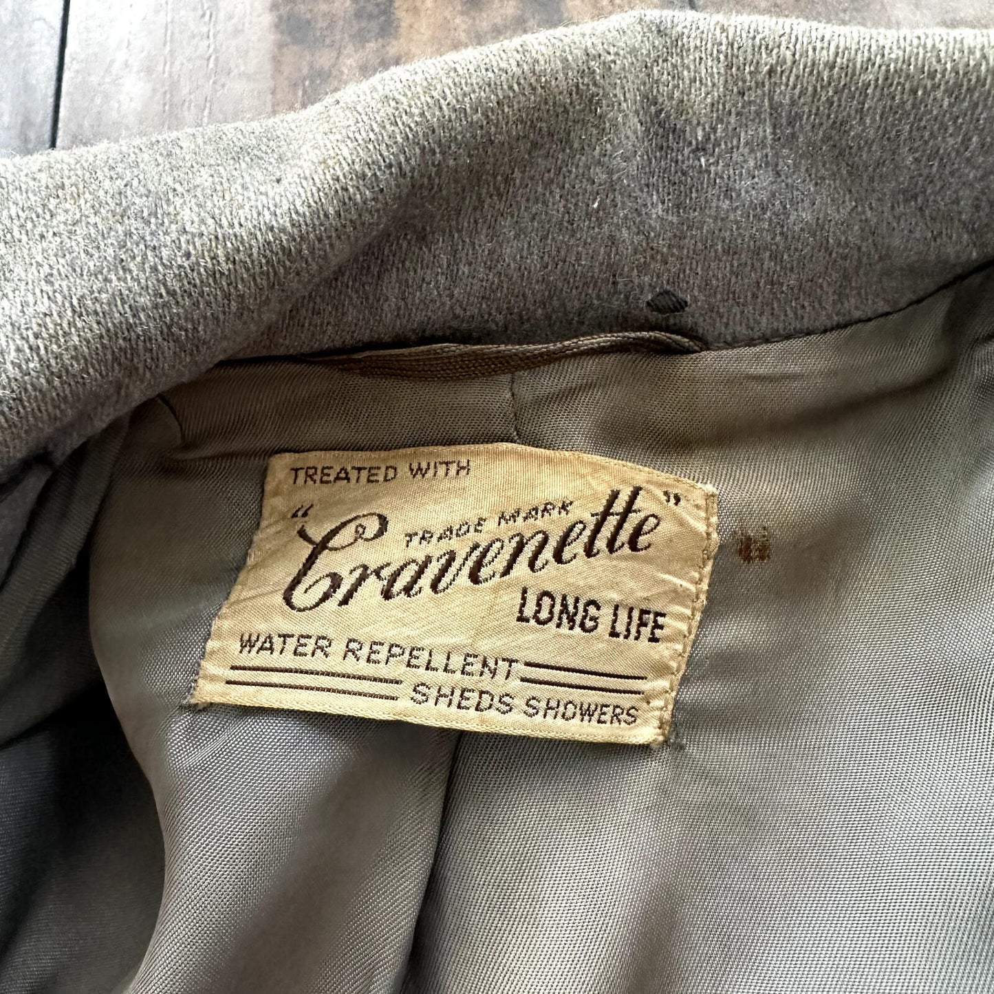 VTG 60s 50s Penneys Rockabilly Gray Wool Long Trench Coat Sz 40 Long Blazer