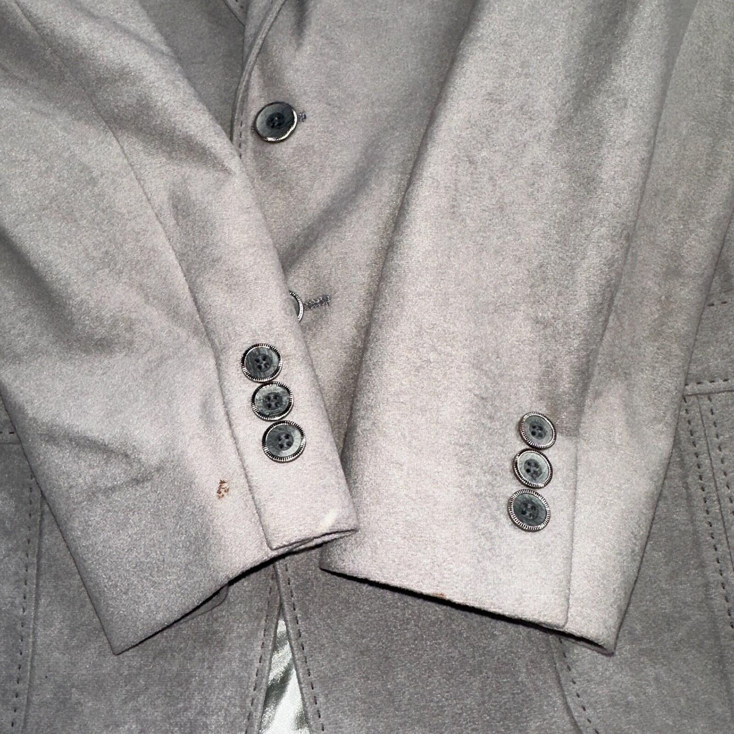 VTG Mens Suit 38 Jacket Sport Coat Rockabilly 60s 70s Suede Gray Disco The Knack