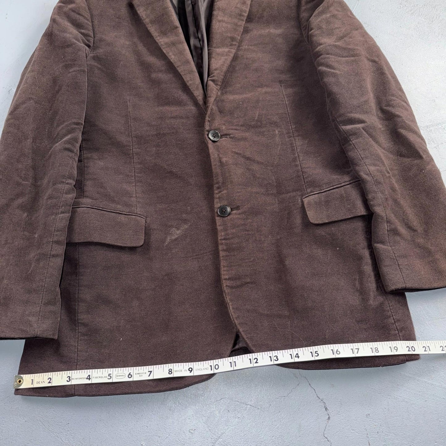 Gap Mens 42R Brown Tailored Velvet Single Breast Blazer Jacket VTG Style