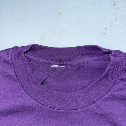 Sunflower Ed Hume Seeds VTG T Shirt Helianthus Art Purple Single Stitch 90s
