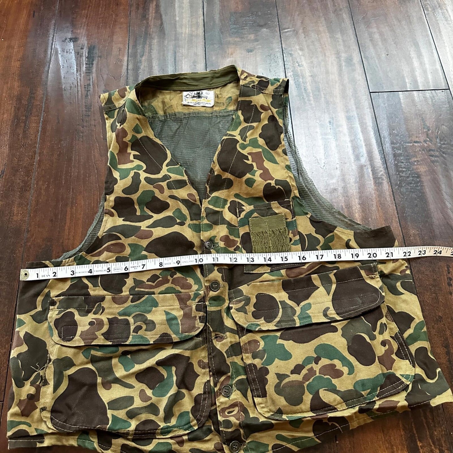 VTG Black Sheep Vest L Camouflage Japan Tan Hunting Game Pocket Frogskin