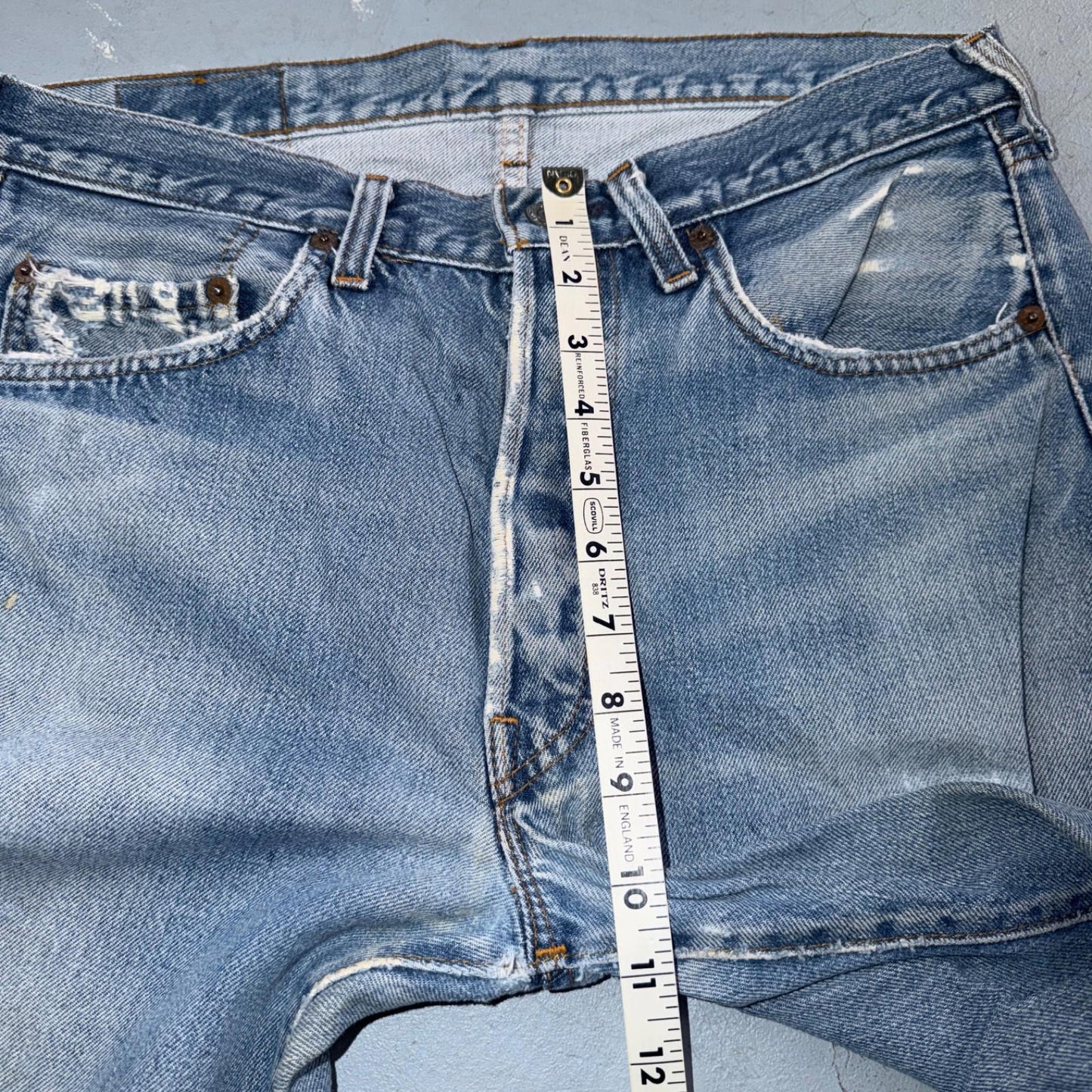 Levis 501 Vintage 80s Redline Selvedge USA XX Jeans Light Wash 34x38 Act 31x33