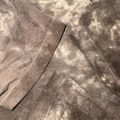 VTG 70s Brown Bleach Tie Dye T Shirt Grunge Distressed All Over Print Rockabilly