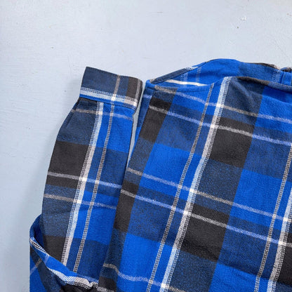 VTG Five Brother Shirt Mens M Shadow Plaid Flannel USA Red 1980s 80s Blue Black