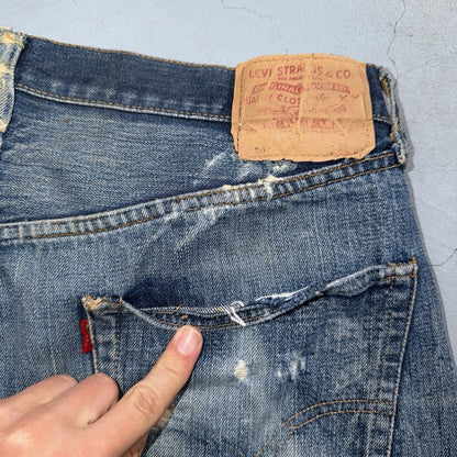Levis 501 Big E Vintage 60s Redline Selvedge USA XX 1960s Jeans 66 Act 35x33