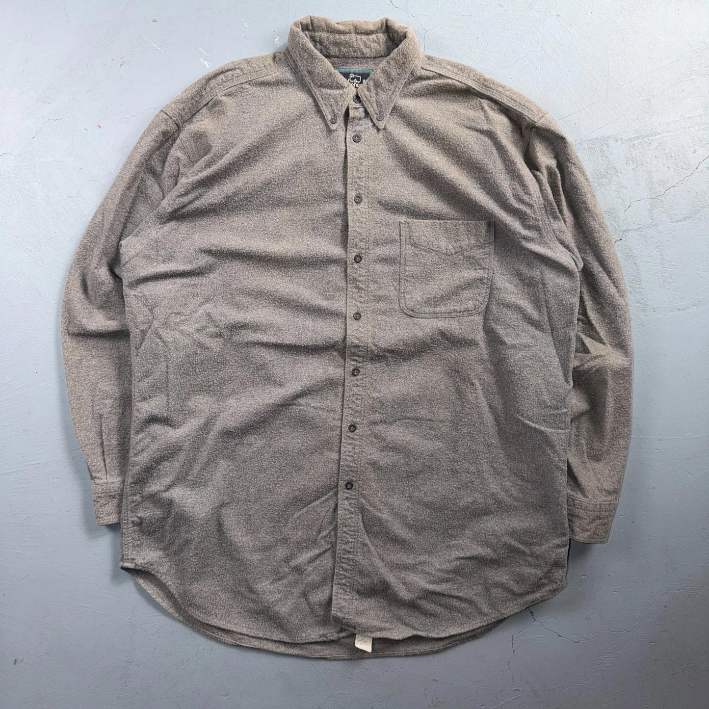 Vintage Woolrich Shirt Mens XL Gray 80s Button Up Chamois Hunting Outdoor USA