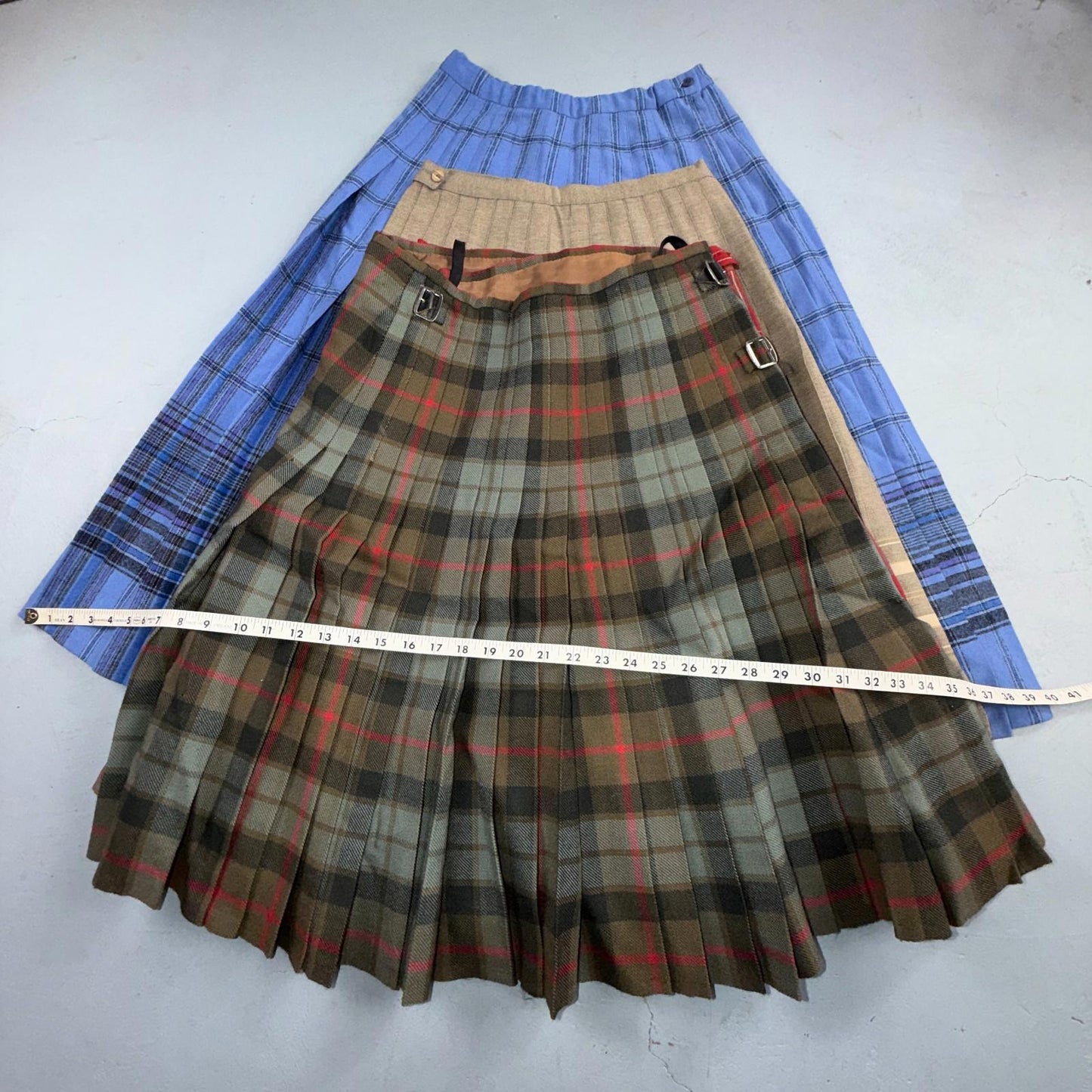 Womens Lot Of 4 Vintage Skirts Plaid Preppy School Pleated Wool Tartan Pendleton
