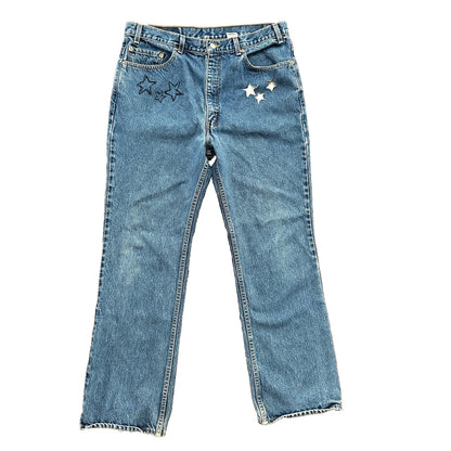 Levis 517 Vintage 90s USA Orange Tab Bootcut Flare Blue Jeans 38x32 Act 35x30