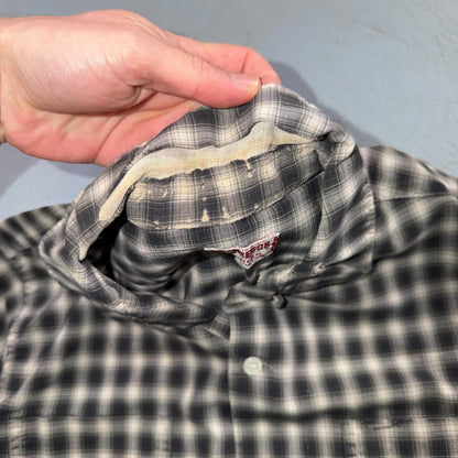 Vintage 60s McGregor Checker Loop Collar Button Up Shirt Made In USA Rockabilly