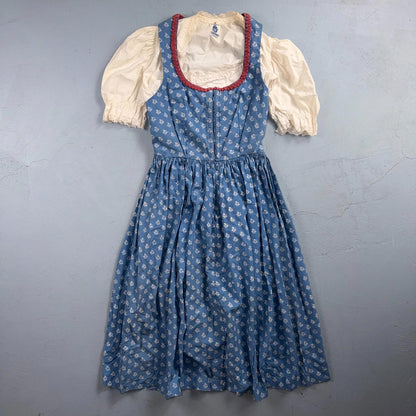 Wallach Volkskunfthaus Munchen Antique Dress German Smocked Handmade Dirndl 50s