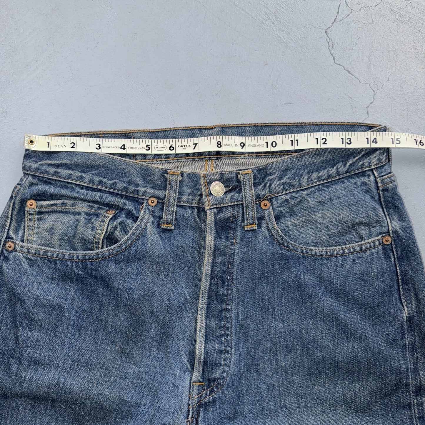 Levis 501 Vintage 70s SS Redline Selvedge USA Jeans Med Wash 32x34 Act 29x29