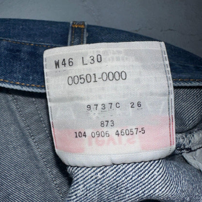 Levis 501 Vintage Y2K Mexico Straight Leg Jeans 46x30 90s Med Wash Act 44x27