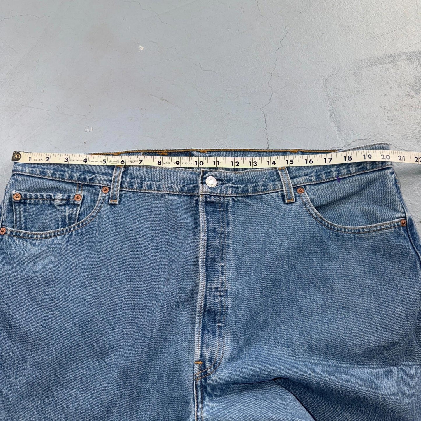 Levis 501 Vintage Y2K 90s XX Straight Leg Jeans Blue Light Wash 42x34 Act 40x34