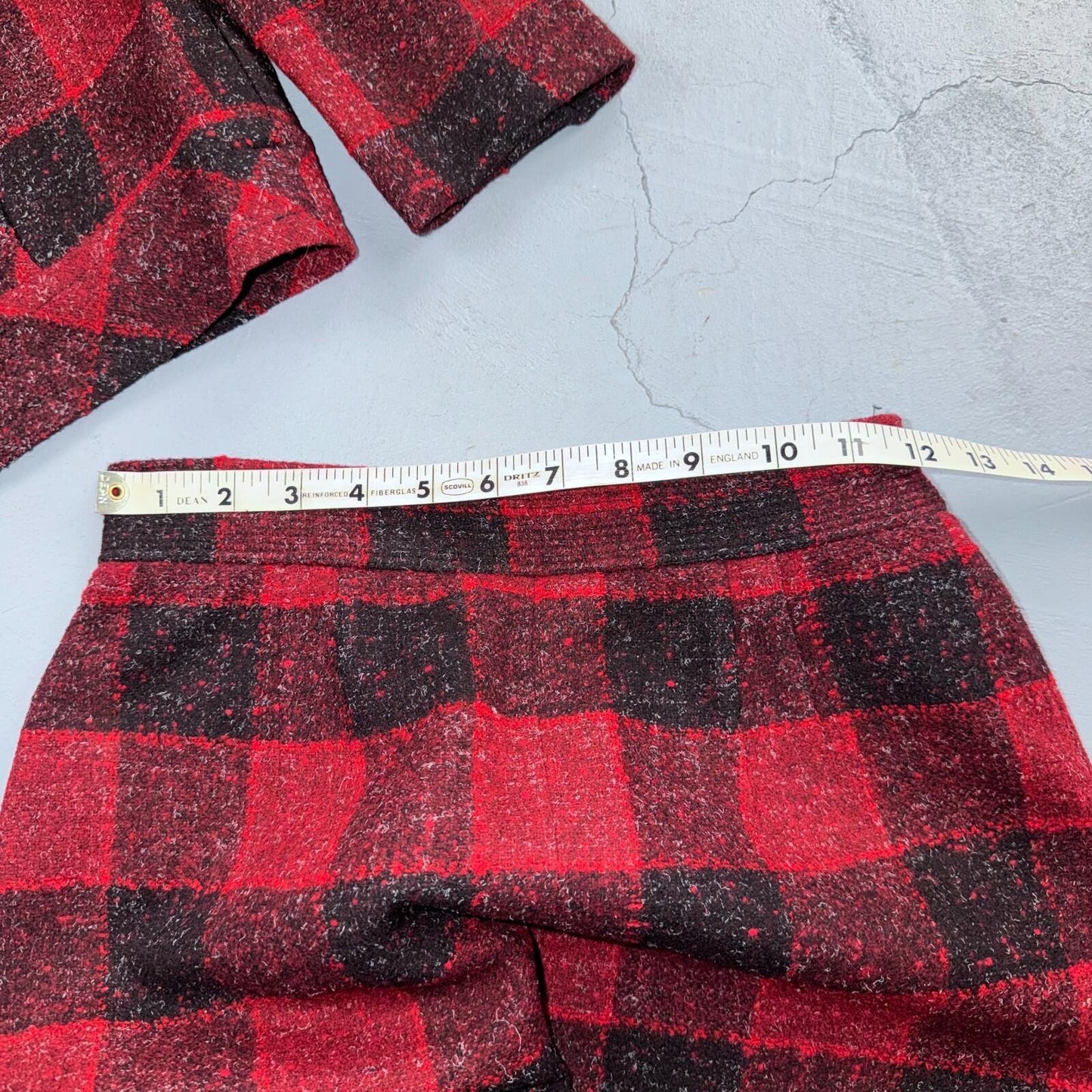 VTG 60s Koret of California Skirt Womens Small Red Midi Rockabilly Suit Jacket