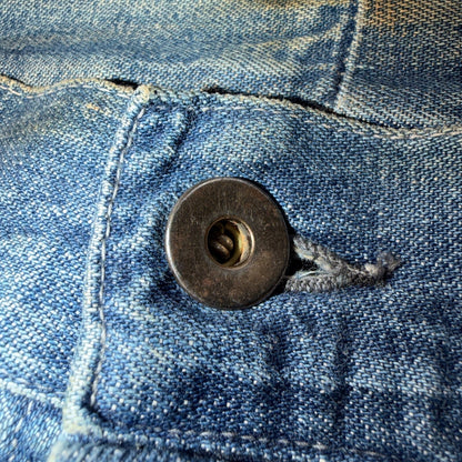 1940s WWII Navy Selvedge Denim Pants Seafarer Uniform Blue Jeans VTG 40s 30x28