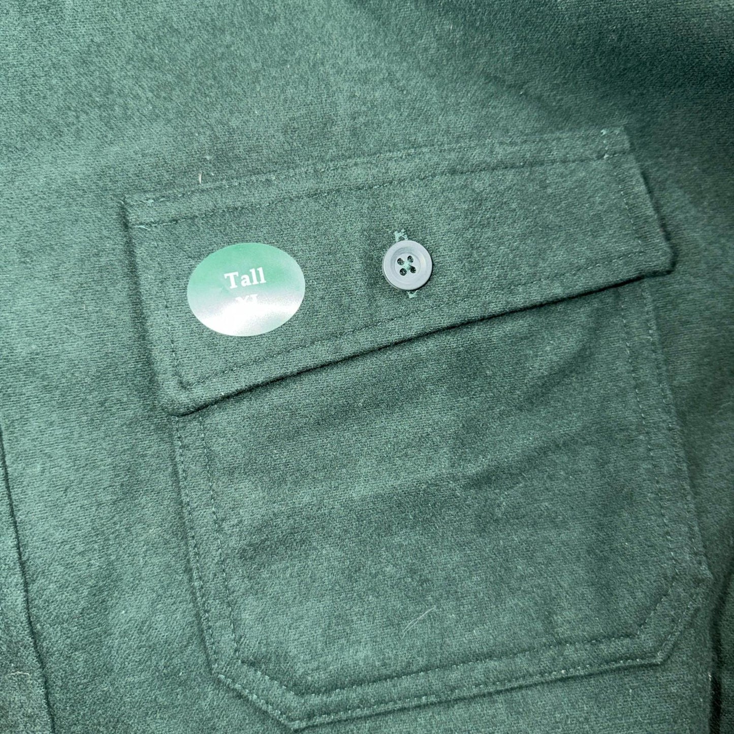 LL Bean VTG Mens XL Chamois Cloth Green Shirt Soft Cozy Flannel Cotton 90s