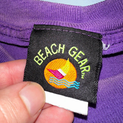 Beach Gear Purple VTG T Shirt Single Stitch Volleyball Sports Hot Summer Swim
