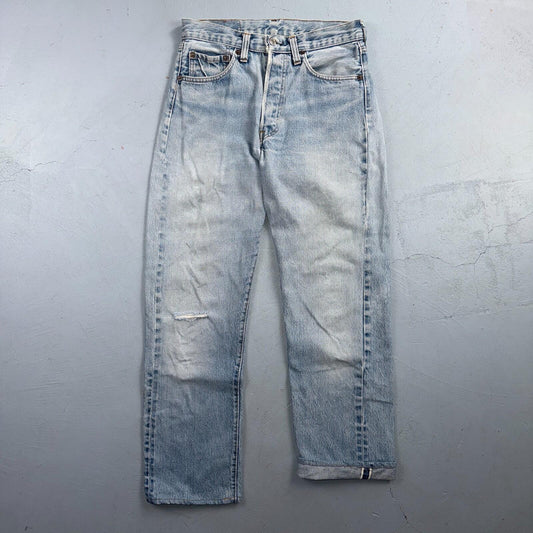 Levis 501 Vintage 80s Redline Selvedge USA XX Jeans Light Wash 30x30 Act 28x27