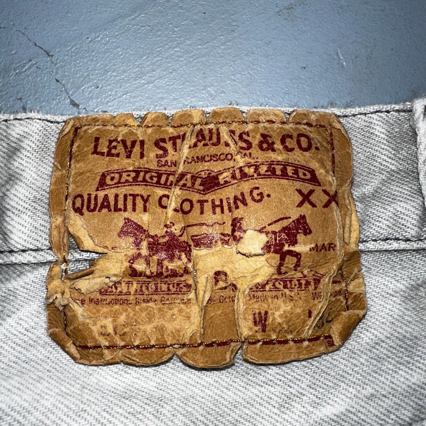 Levis 501 Vintage 90s USA XX Straight Leg Jeans Gray Light Wash 31x34 Act 29x32