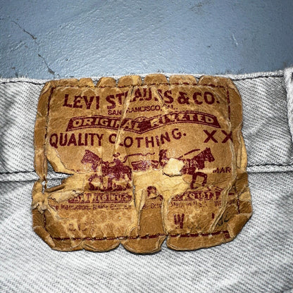 Levis 501 Vintage 90s USA XX Straight Leg Jeans Gray Light Wash 31x34 Act 29x32