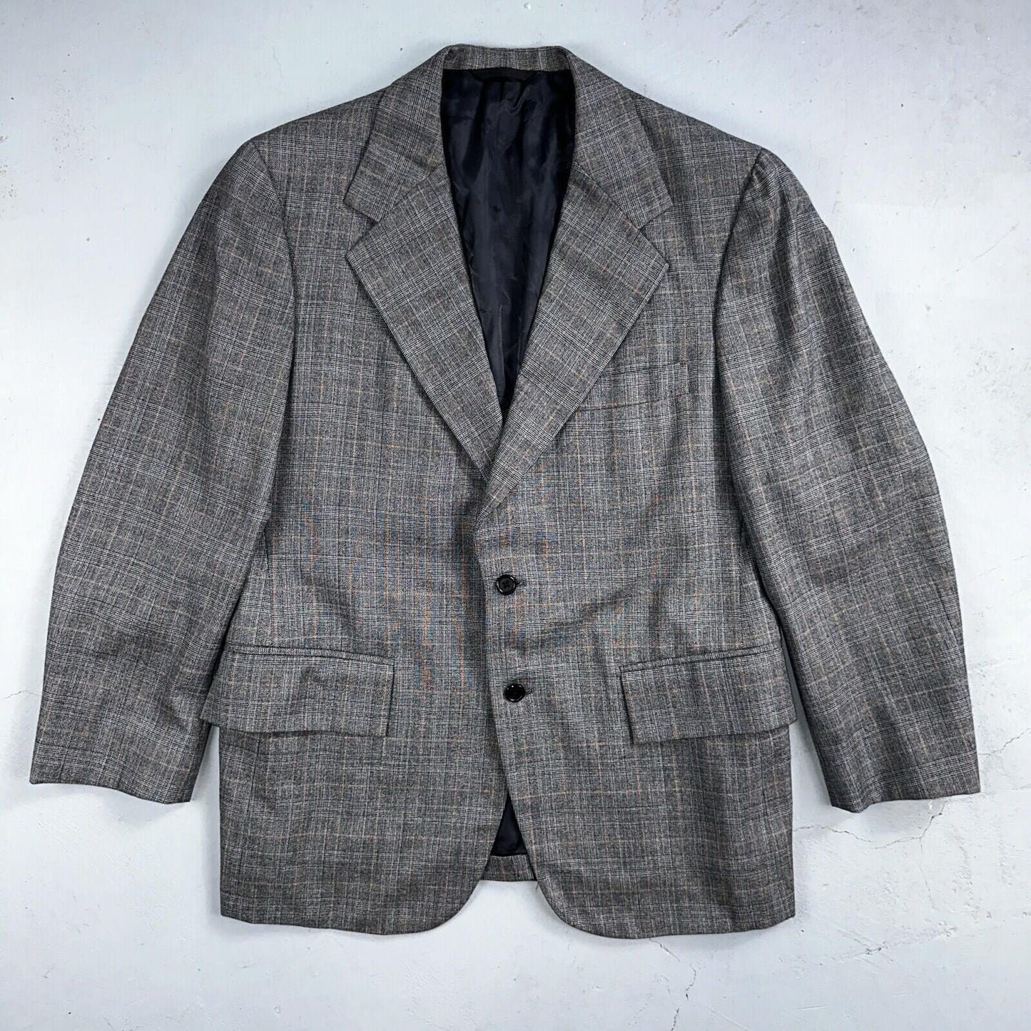 VTG Mens 3 PC Suit 42 Jacket Coat Pants Vest Plaid Rockabilly 70s 1970s Brown