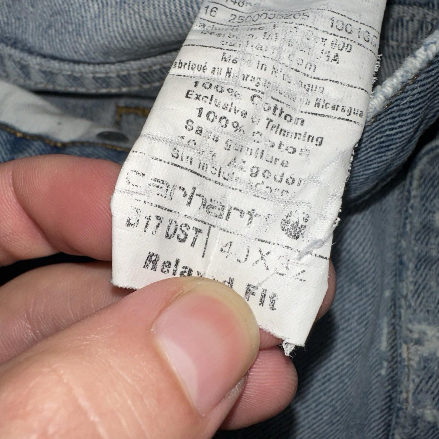 Carhartt B17 DST Relaxed Fit Denim Blue Jeans Mens 40x32 Workwear Denim