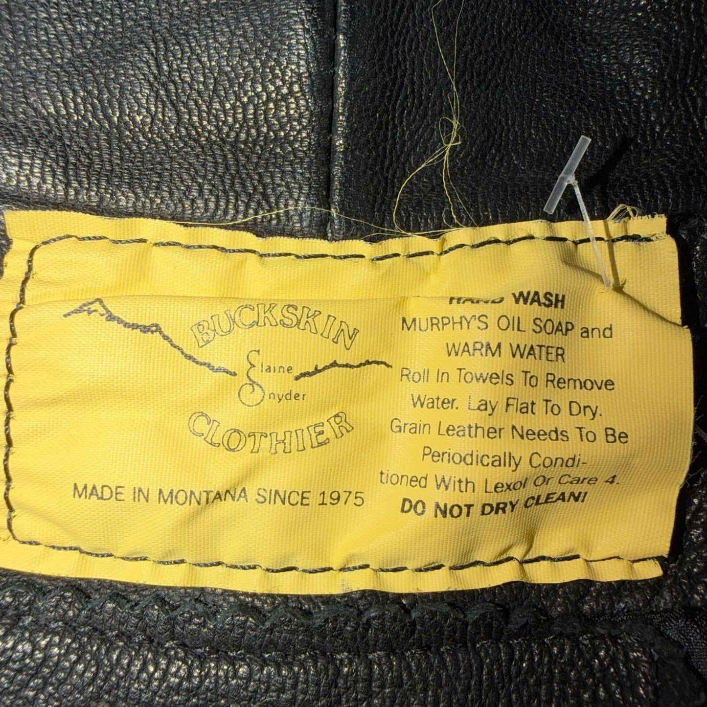 Vintage Buckskin Montana Jacket Black Leather Fringe Western Leather Cowboy 70s