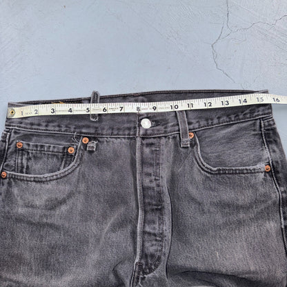 Levis 501 Vintage 90s USA XX Straight Leg Jeans Black Light Wash 34x34 Act 31x27