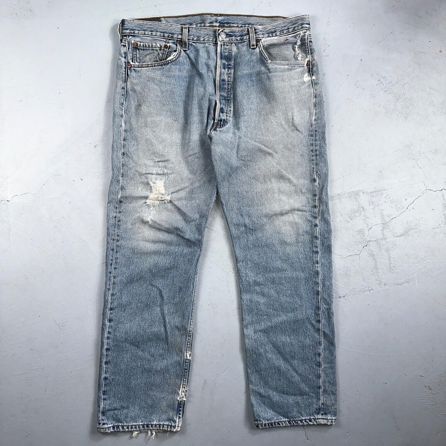 Levis 501 Vintage 90s Mexico Straight Leg Jeans 38x30 Y2K Light Wash Act 37x29