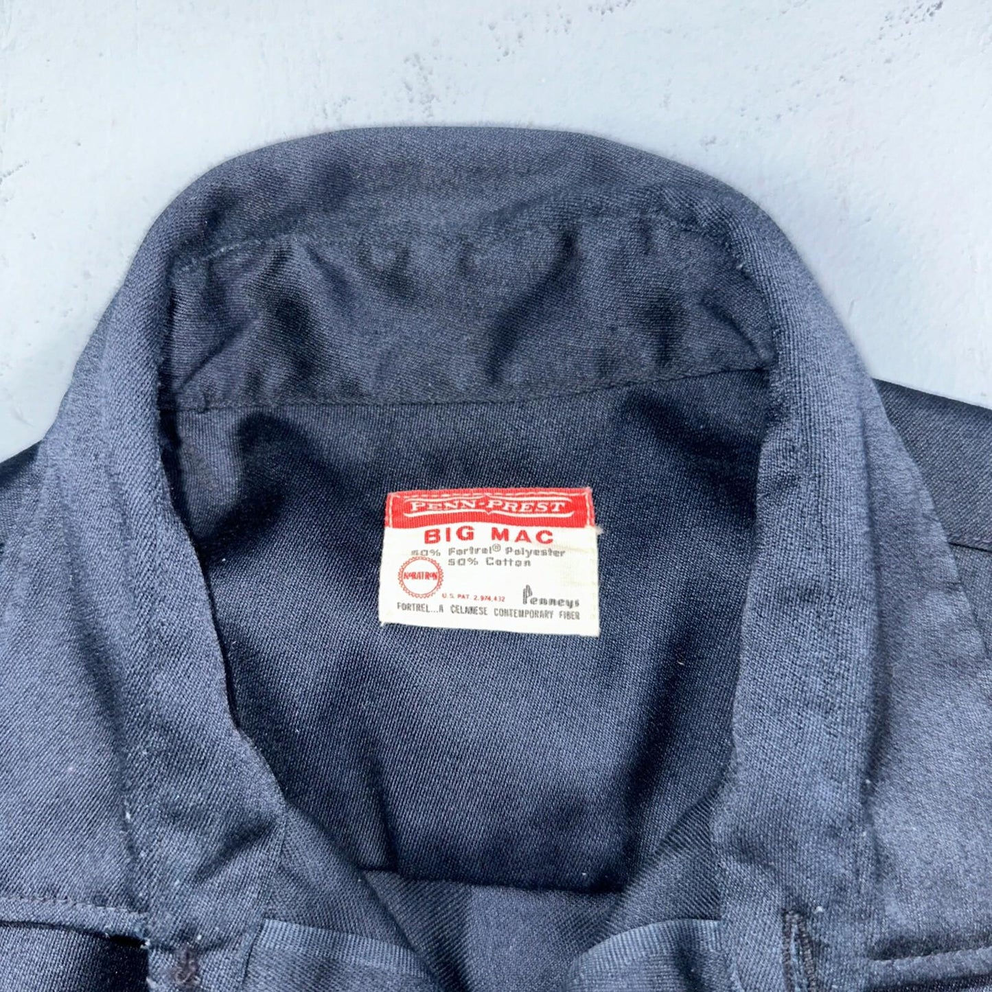 Vintage Penneys Big Mac Shirt Dark Navy Blue 70s 1970s 50/50 JC Penney