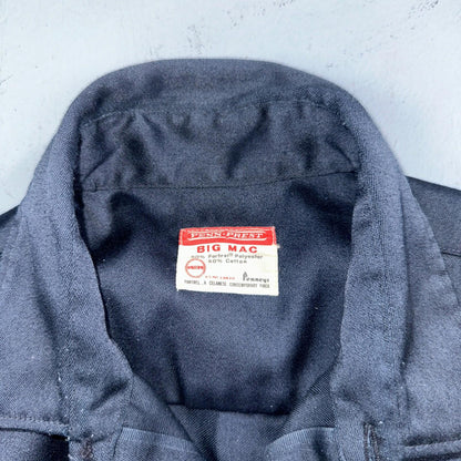 Vintage Penneys Big Mac Shirt Dark Navy Blue 70s 1970s 50/50 JC Penney
