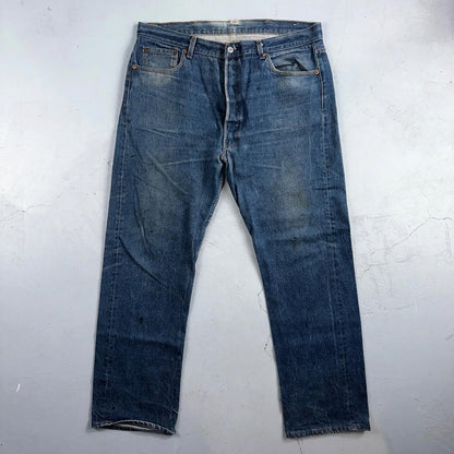 Levis 501 Vintage 80s USA XX Straight Leg Jeans Blue Light Wash 40x33 Act 38x29